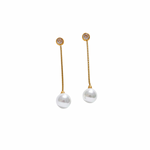 Load image into Gallery viewer, Zirconia Long Pearl Studs Earrings
