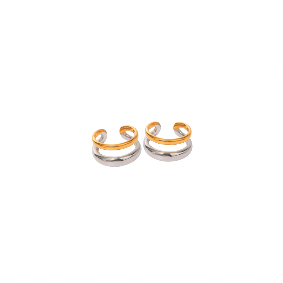 Two Tone Layer Ear Cuff Set