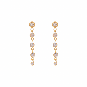 Mini Zirconias Long Studs Earrings