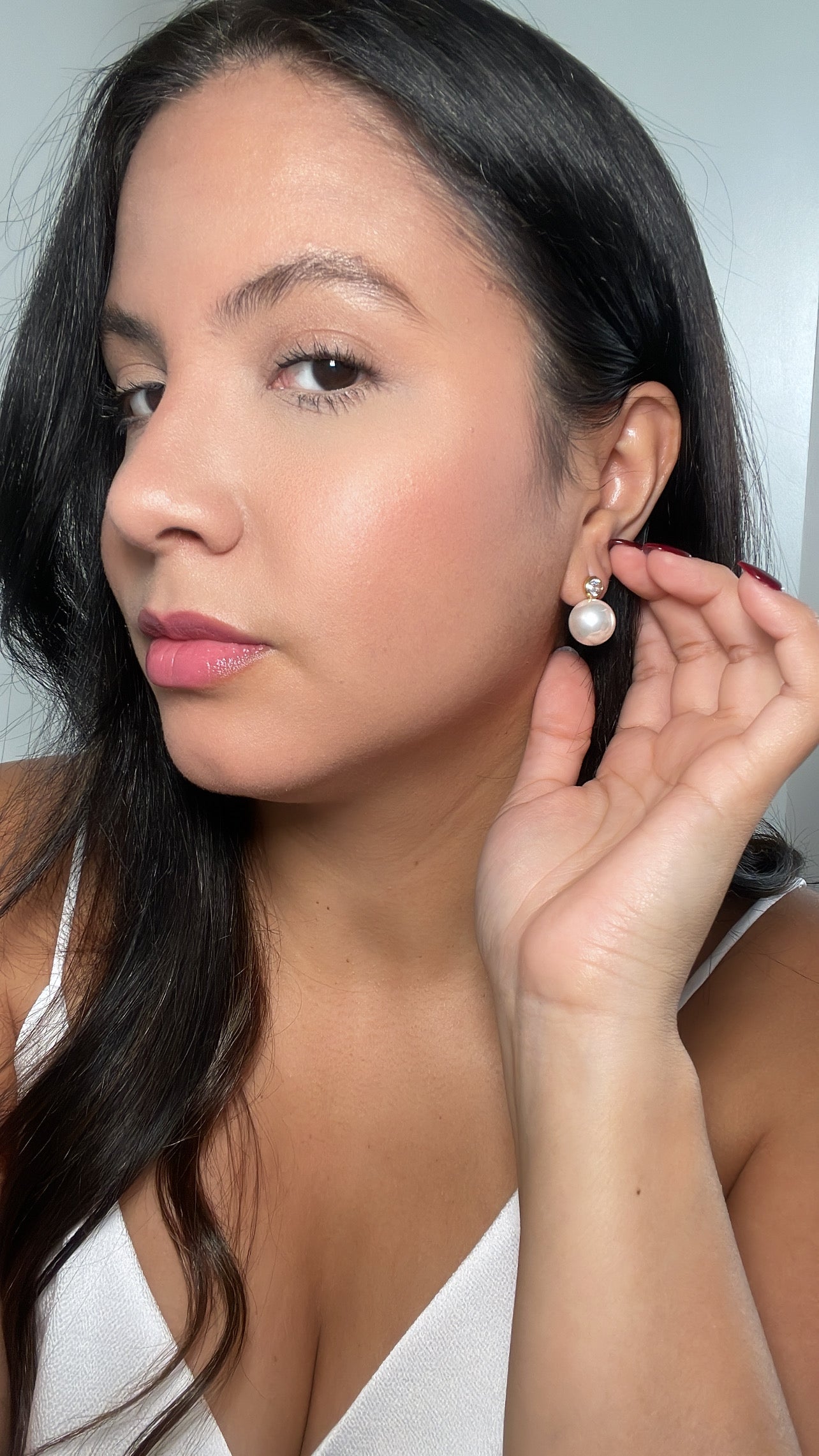 Zirconia & Pearl Studs Earrings