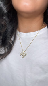 Zirconia Balloon Initial Letter Necklace