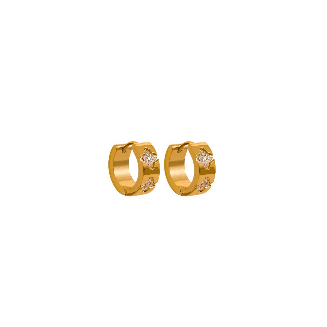 Zirconia Flower Chic Small Hoops