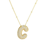 Load image into Gallery viewer, Zirconia Balloon Initial Letter Necklace
