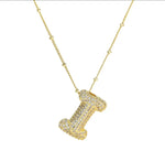 Load image into Gallery viewer, Zirconia Balloon Initial Letter Necklace
