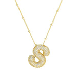 Load image into Gallery viewer, Zirconia Balloon Initial Letter Necklace
