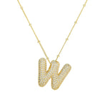 Load image into Gallery viewer, Zirconia Balloon Initial Letter Necklace
