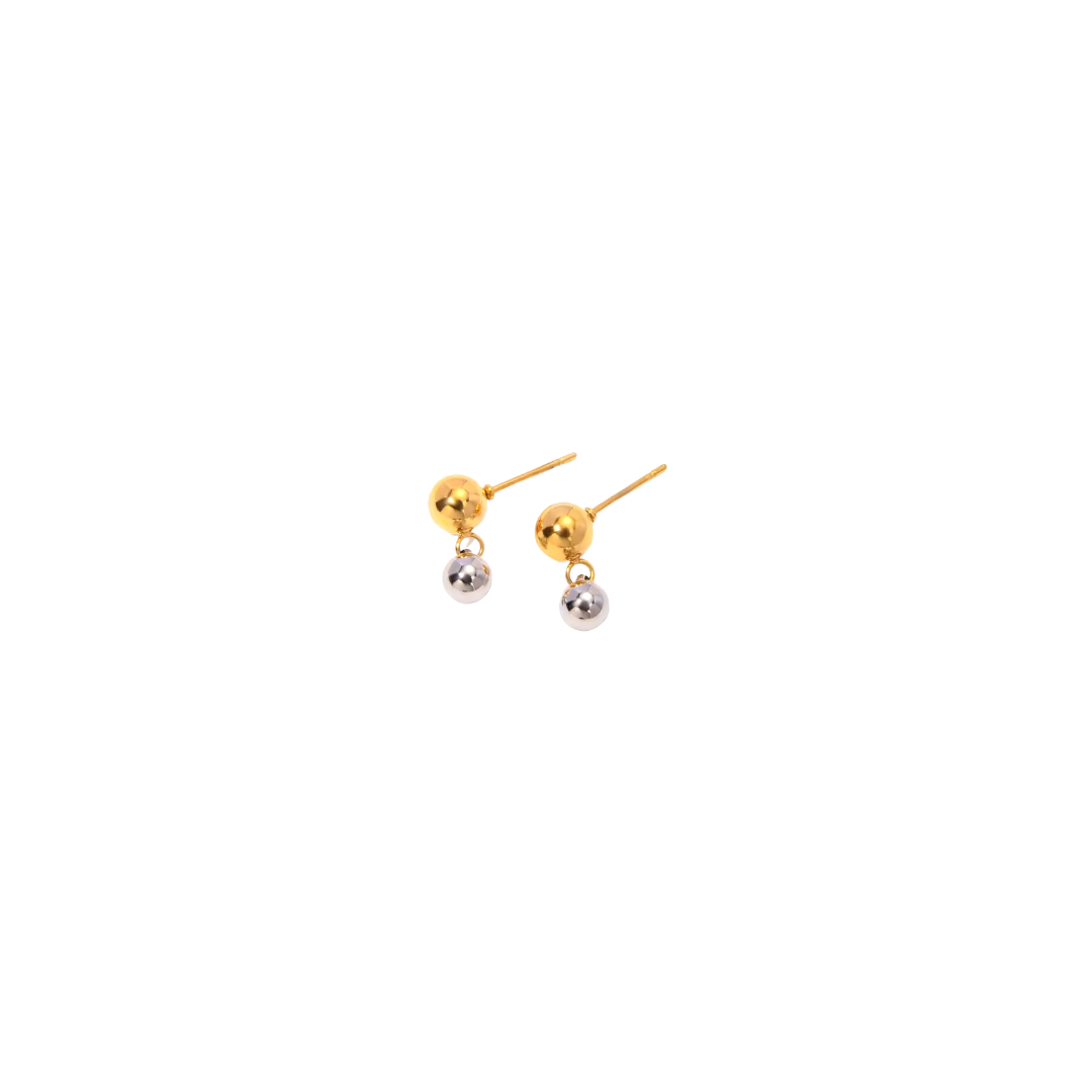 Two Tone Beads Studs Earrings