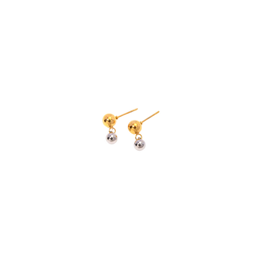 Two Tone Beads Studs Earrings