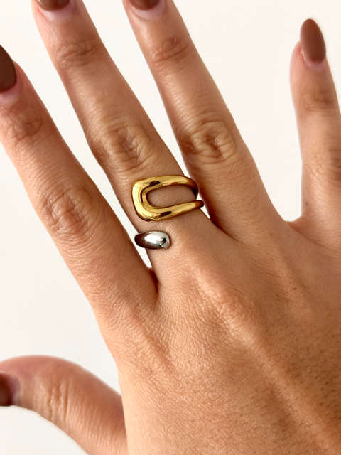 Two Tone Color Block Ring