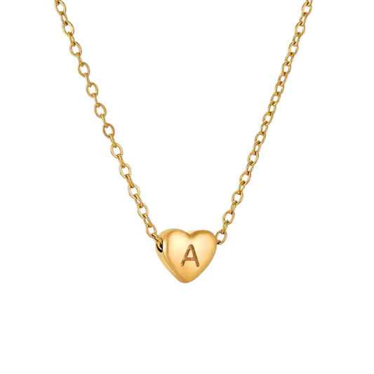 Mini Heart Initial Necklace