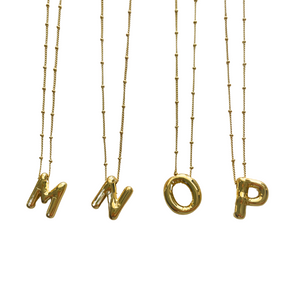 Gold Balloon Initial Necklace