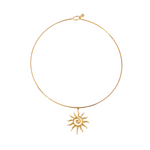 Load image into Gallery viewer, Textured Sun Choker Necklace
