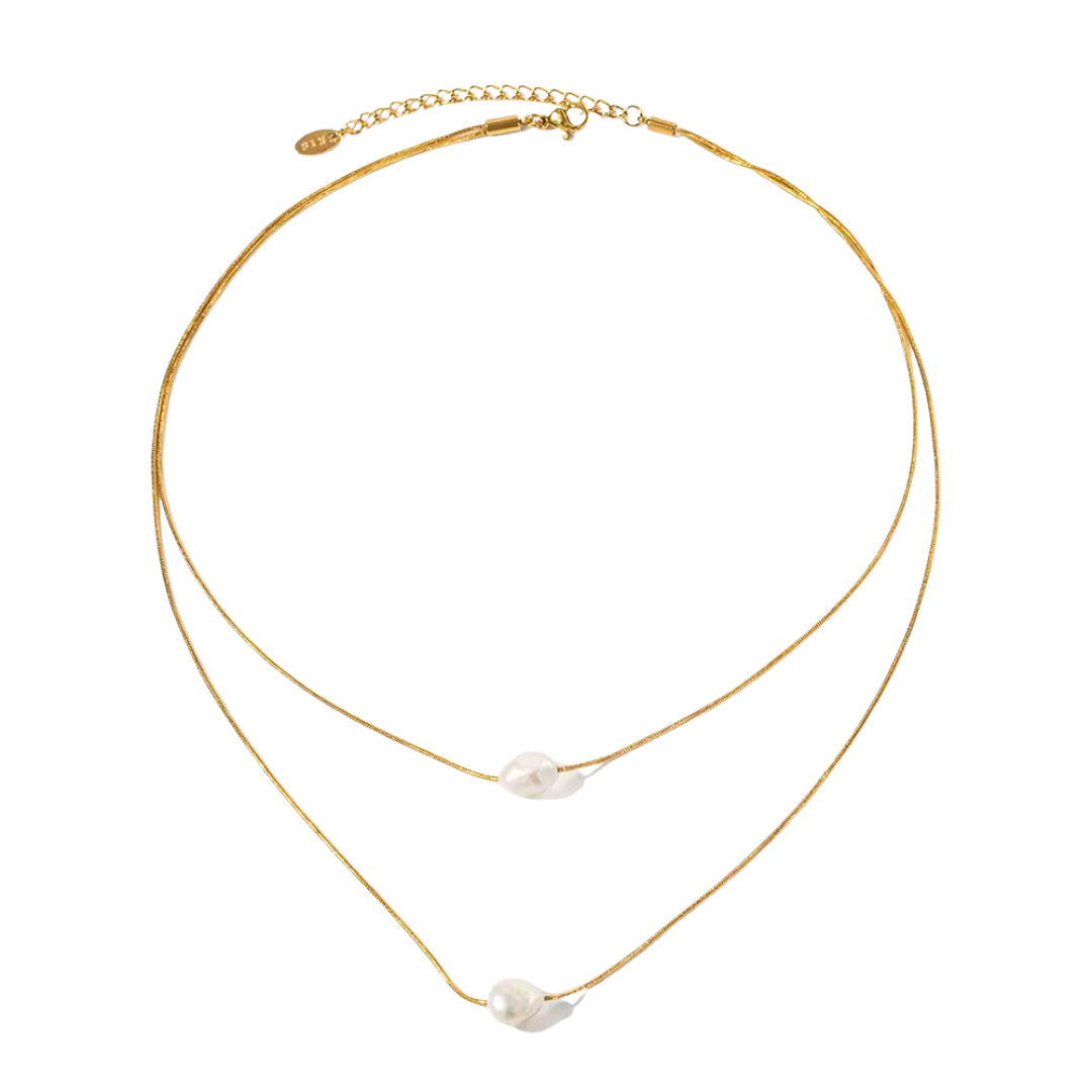 Double Layered Freshwater Pearl Necklace