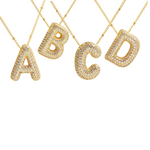 Load image into Gallery viewer, Zirconia Balloon Initial Letter Necklace
