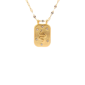 Snake Square Pendant Necklace